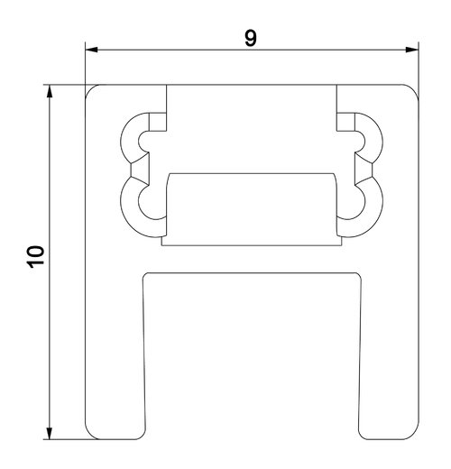 Capuchon profilé de fermeture 6 mm