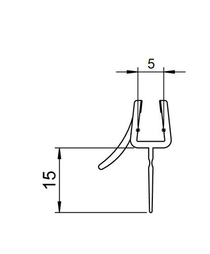 Profilé de renvoi d'eau horizontal 5 mm