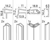 OA-ST Kit de baguettes verticales VG 2 pièces accès d'angle