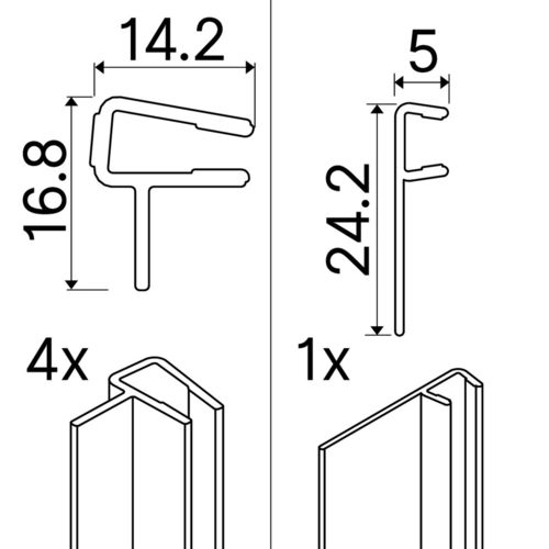 OA-ST Kit de baguettes verticales VG 3 pièces niche